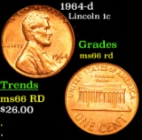 1964-d Lincoln Cent 1c Grades GEM+ Unc RD
