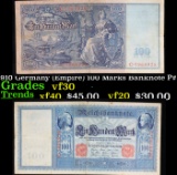 1910 Germany (Empire) 100 Marks Banknote P# 42 Grades vf++