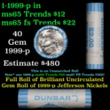 Shotgun Jefferson 5c roll, 1999-p 40 pcs Dunbar Wrapper