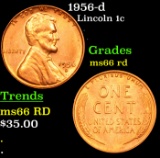 1956-d Lincoln Cent 1c Grades GEM+ Unc RD