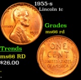 1955-s Lincoln Cent 1c Grades GEM+ Unc RD