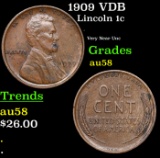 1909 VDB Lincoln Cent 1c Grades Choice AU/BU Slider