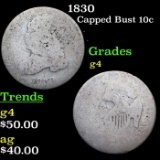 1830 Capped Bust Dime 10c Grades g, good