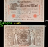 1910 Germany (Empire) 1000 Marks Banknote P# 44b Grades Select CU