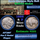 Buffalo Nickel Shotgun Roll in Old Bank Style 'Abbott Coin Counter & Automat' Wrapper 1935 & P Mint