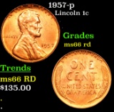 1957-p Lincoln Cent 1c Grades GEM+ Unc RD