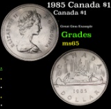 1985 Canada $1 Canada Dollar KM# 120.1 $1 Grades GEM Unc