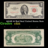 1953B $2 Red Seal United States Note Grades vf+