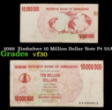 2088  Zimbabwe 10 Million Dollar Note P# 55A Grades vf++