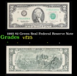 1995 $2 Green Seal Federal Reserve Note Grades vf+