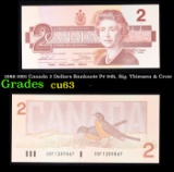 1986-1991 Canada 2 Dollars Banknote P# 94b, Sig. Thiessen & Crow Grades Select CU