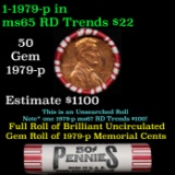 BU Shotgun Lincoln 1c roll, 1979-p 50 pcs Steel-Strong Wrapper 50c