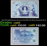 1918-1922 (1908 Reissue) Germany Post-WWI 100 Marks Banknote P# 34 Grades Select CU