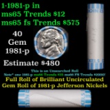 Shotgun Jefferson 5c roll, 1981-p 40 pcs Bank Wrapper