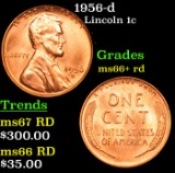 1956-d Lincoln Cent 1c Grades GEM++ RD