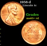 1958-d Lincoln Cent 1c Grades Gem+ Unc RD