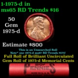 BU Shotgun Lincoln 1c roll, 1975-d 50 pcs Steel-Strong Wrapper 50c