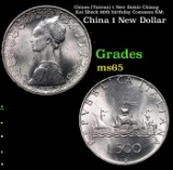 Chines (Taiwan) 1 New Dolalr Chiang Kai Sheck 80th birthday Commem KM:  Grades GEM Unc
