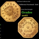 1853-Dated California Gold Souvenir Token Grades GEM Unc