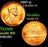1967-p Lincoln Cent 1c Grades GEM+ Unc RD