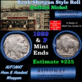 Buffalo Nickel Shotgun Roll in Old Bank Style 'Abbott Coin Counter & Automat' Wrapper 1929 & p Mint