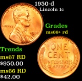 1950-d Lincoln Cent 1c Grades GEM++ RD
