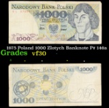 1975 Poland 1000 Zlotych Banknote P# 146a Grades vf++