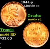 1944-p Lincoln Cent 1c Grades Gem+ Unc RD
