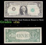 1963 $1 Green Seal Federal Reserve Note Grades vf++