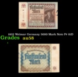 1922 Weimar Germany 5000 Mark Note P# 81D Grades Choice AU/BU Slider