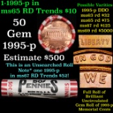 BU Shotgun Lincoln 1c roll, 1995-p 50 pcs Steel-Strong Wrapper 50c