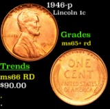 1946-p Lincoln Cent 1c Grades Gem+ Unc RD