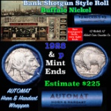 Buffalo Nickel Shotgun Roll in Old Bank Style 'Abbott Coin Counter Automat' Wrapper 1928 & p Mint En