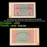 1923 Germany (Weimar) 20,000 Marks Post-WWI Hyperinflation Banknote P# 85b, Watermark G/D in stars G