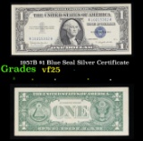 1957B $1 Blue Seal Silver Certificate Grades vf+