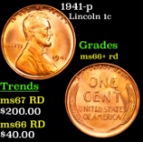 1941-p Lincoln Cent 1c Grades GEM++ RD