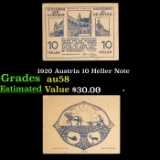 1920 Austria 10 Heller Note Grades Choice AU/BU Slider