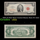 1963 $2 Red Seal United States Note Fr-1513 Grades vf+