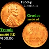 1953-p Lincoln Cent 1c Grades GEM+ Unc RD