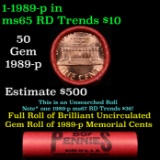 BU Shotgun Lincoln 1c roll, 1989-p 50 pcs Steel-Strong Wrapper 50c