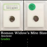 Roman Widow's Mite Sized Bronze Coin c. 50 BC-400 AD Graded BY INB