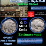 Buffalo Nickel Shotgun Roll in Old Bank Style 'Abbott Coin Counter & Automat' Wrapper 1936 & d Mint