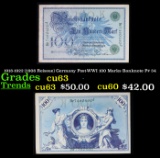 1918-1922 (1908 Reissue) Germany Post-WWI 100 Marks Banknote P# 34 Grades Select CU