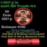 BU Shotgun Lincoln 1c roll, 2017-p 50 pcs Steel-Strong Wrapper 50c
