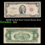 1953B $2 Red Seal United States Note Grades f+