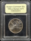 1992-p Olympics Modern Commem Half Dollar 50c Graded ms70, Perfection By USCG
