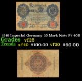 1910 Imperial Germany 20 Mark Note P# 40B Grades vf+