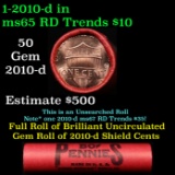 BU Shotgun Lincoln 1c roll, 2010-d 50 pcs Steel-Strong Wrapper 50c