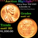 1956-p Lincoln Cent Near TOP POP! 1c Graded GEM++ Unc RD BY USCG