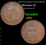 1948 Great Britain 1 Penny KM# 845 Grades xf+